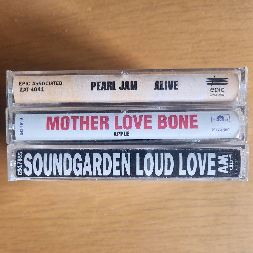 Pearl Jam, Mother Love Bone , Soundgarden - Rare 90s Tapes (Lot of 3)